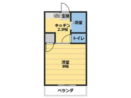 上六ハイツ(1K/1階)の間取り写真