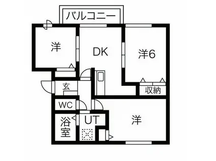 グリーンハイツA・B棟(2LDK/2階)の間取り写真