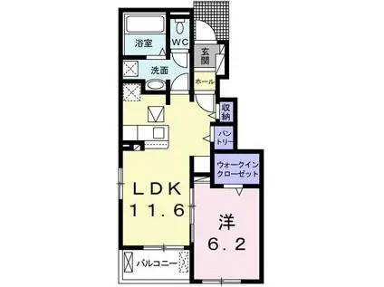 アイリス・K I(1LDK/1階)の間取り写真