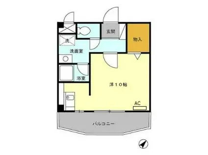 メゾントルヴェール(ワンルーム/1階)の間取り写真