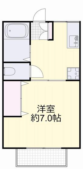 シティハイムオーサンス(1K/1階)の間取り写真