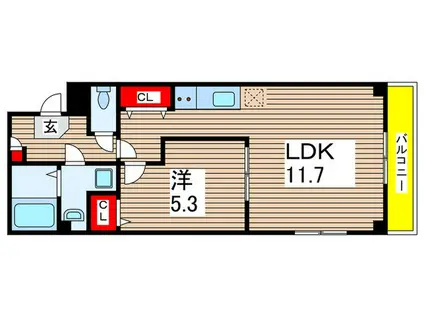 EMIGRANT(1LDK/5階)の間取り写真