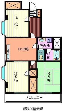 パールメゾン矢作(3DK/2階)の間取り写真