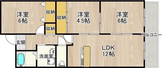 フォレスタ育和(3LDK/4階)の間取り写真