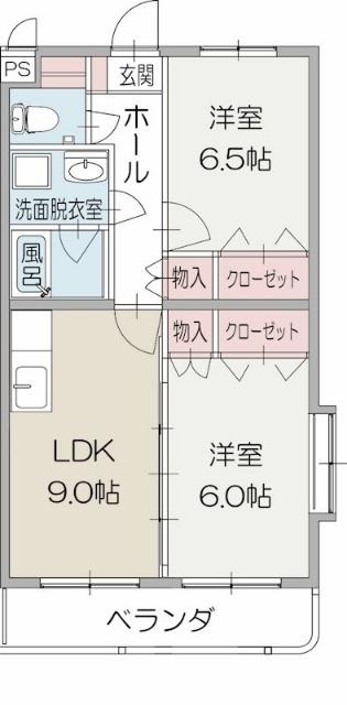 スプランディード(2LDK/2階)の間取り写真