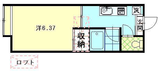 カントリーハイツ(1K/1階)の間取り写真