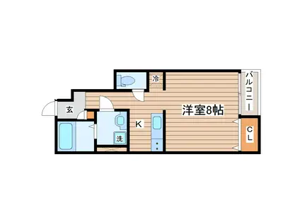 CASA白鳥(1K/1階)の間取り写真