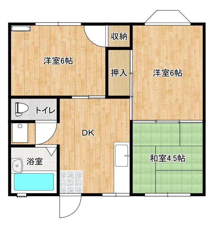 コーポラス今井迫(3DK/1階)の間取り写真