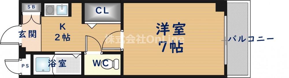 ヴィブレハイム(1K/1階)の間取り写真
