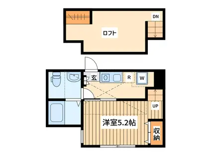 アルファ鶴間(1K/1階)の間取り写真