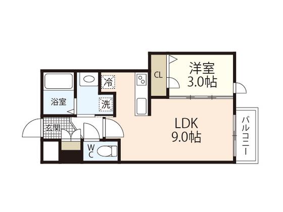 月光江波東弐番館(1LDK/1階)の間取り写真