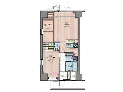 プレジオ本町(1LDK/2階)の間取り写真