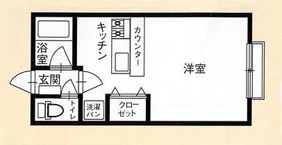 DI新富B(ワンルーム/1階)の間取り写真