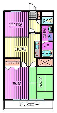 メゾンサイブ(3DK/2階)の間取り写真