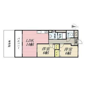 ハイツ南(2LDK/5階)の間取り写真