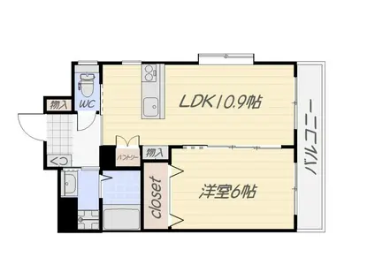 コーラル中央(1LDK/5階)の間取り写真