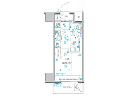 プレール・ドゥーク川口並木(1K/2階)の間取り写真