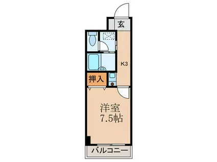 エトワールV(1K/2階)の間取り写真