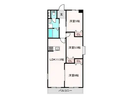 エタニティ森ノ宮(3LDK/10階)の間取り写真