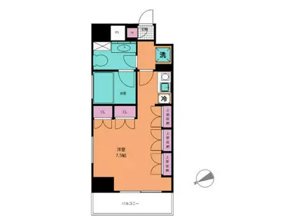 アルス高輪フェアヒルズ(ワンルーム/4階)の間取り写真