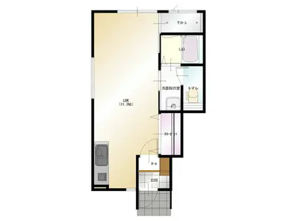 D-BOX直江II(ワンルーム/1階)の間取り写真