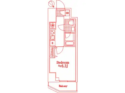 AZEST関内(1K/2階)の間取り写真