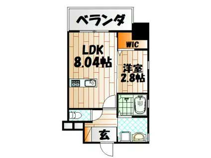 TEH HILLS KOKURA(1LDK/9階)の間取り写真