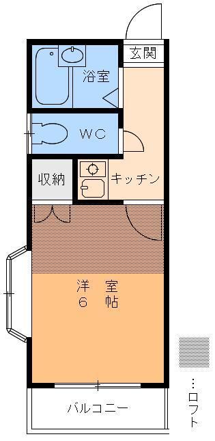 フェニックス桑原(1K/2階)の間取り写真