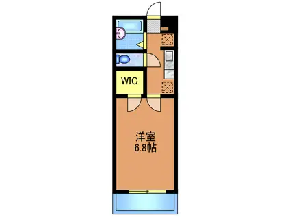 パルティール武蔵野(1K/1階)の間取り写真