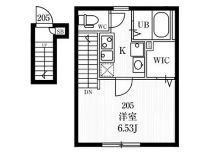 ミハス西荻窪(1K/2階)の間取り写真