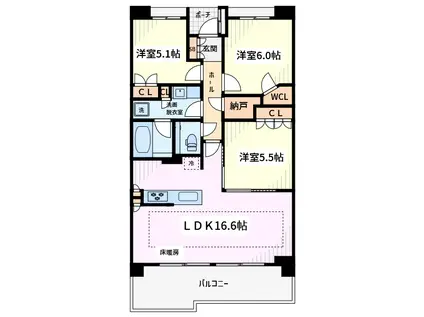 桜上水ガーデンズ(3LDK/8階)の間取り写真