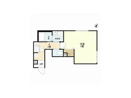 ウェルスクエア目黒中町(1K/1階)の間取り写真