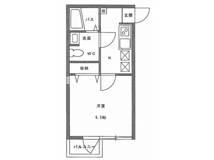 スリジエ不動前(1K/3階)の間取り写真