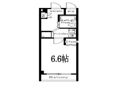 メロディーハイム夕陽丘(1K/9階)の間取り写真
