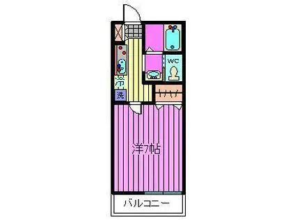 ピエ・デ・トロンシェ(1K/2階)の間取り写真