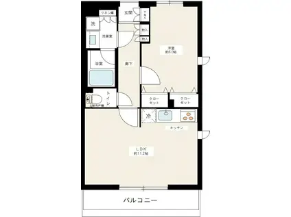 ARCOBALENO OSHIAGE イースト(1LDK/3階)の間取り写真