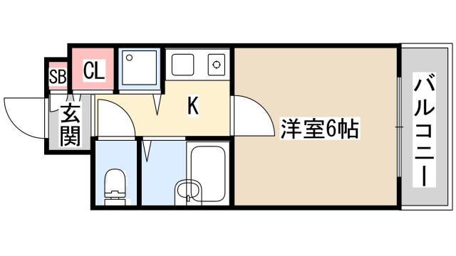 パルシオ三宮フラワーロード(1K/5階)の間取り写真