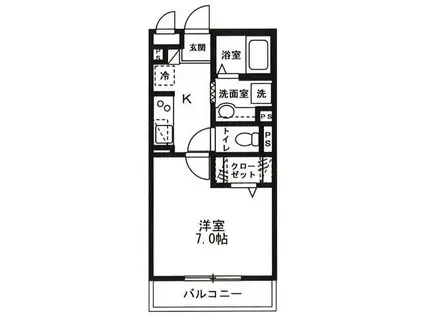 ダイワプレミア当代島I(1K/3階)の間取り写真