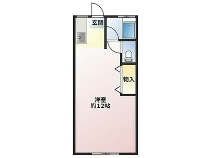 田園コーポ3号棟(ワンルーム/2階)の間取り写真