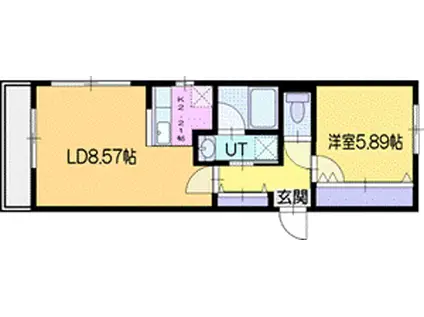 ファクター恵庭(1LDK/4階)の間取り写真
