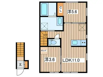 グランメゾン鎌倉岡本(2LDK/2階)の間取り写真