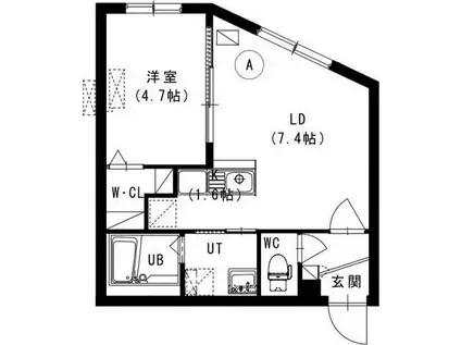 RELATE澄川(1LDK/4階)の間取り写真