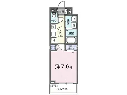 ヒカルサ豊橋小池(1K/2階)の間取り写真