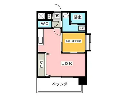 エステート・モア 平尾公園通増築(1LDK/10階)の間取り写真