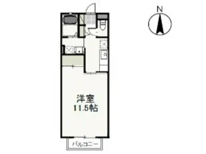 ラフィーネ番町(1K/2階)の間取り写真