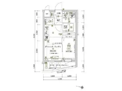 ECREDE赤羽サウス(1DK/5階)の間取り写真