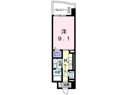 グラン ソレイユ(1K/5階)の間取り写真