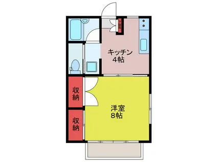 アネックスAII(1DK/2階)の間取り写真