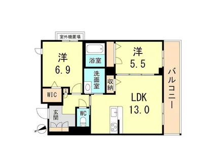 SEASIDE HOUSE(2LDK/3階)の間取り写真