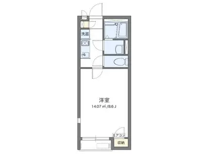 レオネクスト百合II(1K/1階)の間取り写真